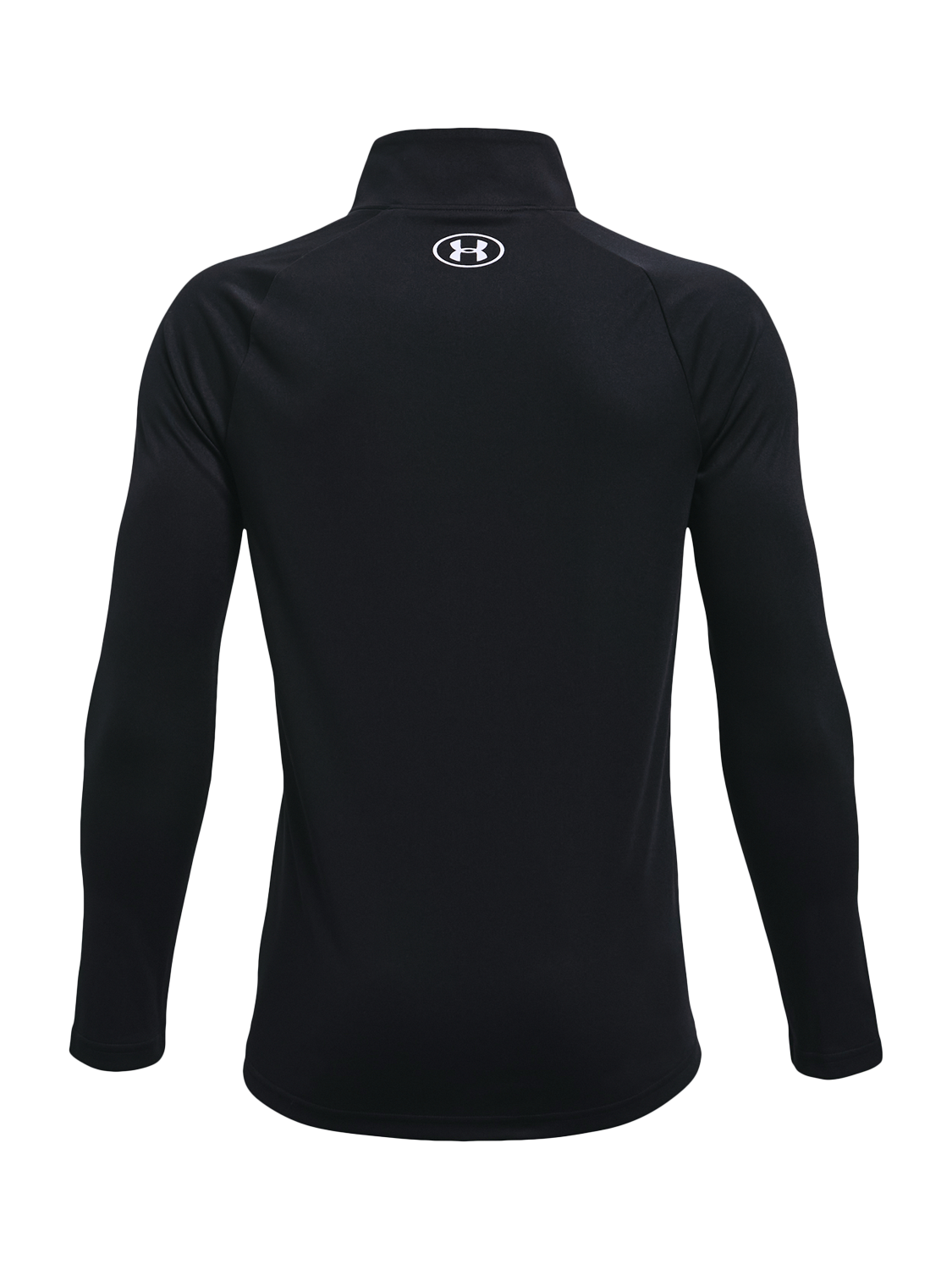 Product image 2 of 2, which shows Under Armour Kids' Long Sleeved Half Zip Top, Black/White, S