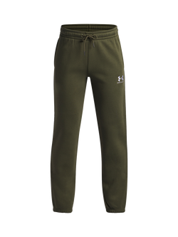 Under Armour Kids' Cotton Blend Taped Drawstring Joggers, Marine Green/Black, Marine Green/Black