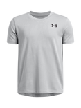 Under Armour Kids' Short Sleeved Jacquard Tech T-Shirt, Gray/Black