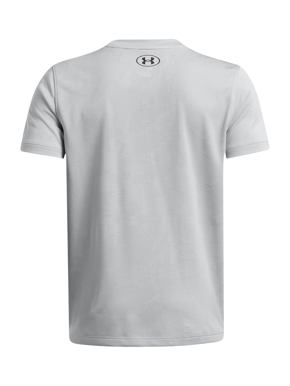 Product image 2 of 2, which shows Under Armour Kids' Short Sleeved Jacquard Tech T-Shirt, Gray/Black, S