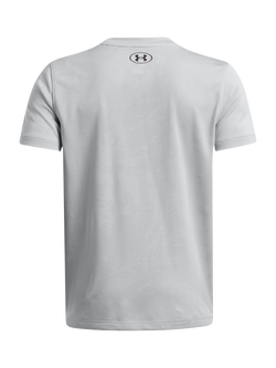 Under Armour Kids' Short Sleeved Jacquard Tech T-Shirt, Gray/Black - view 2, Gray/Black