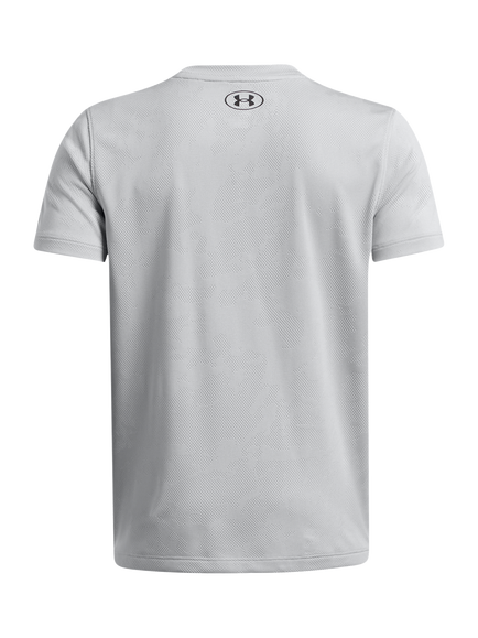 Under Armour Kids' Short Sleeved Jacquard Tech T-Shirt, Gray/Black - view 2, Gray/Black