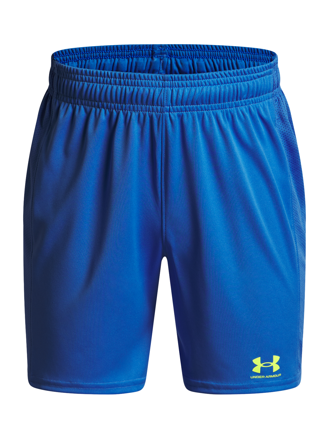 Product image 1 of 2, which shows Under Armour Kids' Challenger Shorts, Blue/Yellow, S