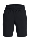 Under Armour Kids' Wordmark Elasticated Shorts, Black/White