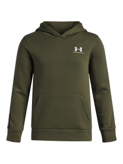 Under Armour Kids' Cotton Blend Oversized Hoodie, Marine Green/Black, Marine Green/Black
