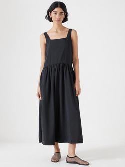 HUSH Square Neck Ballerina Midi Dress, Black