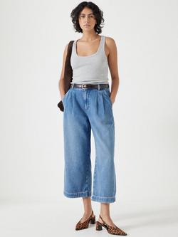 HUSH Lya Denim Culottes, Mid Authentic - view 2, Mid Authentic