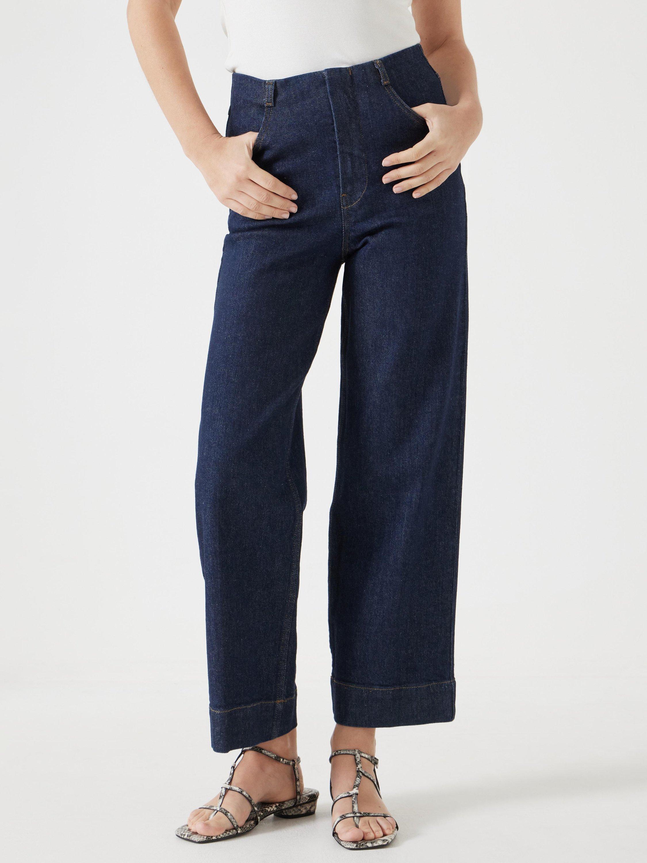Product image 1 of 5, which shows HUSH Marla Cropped Jeans, Blue Wash, 10R