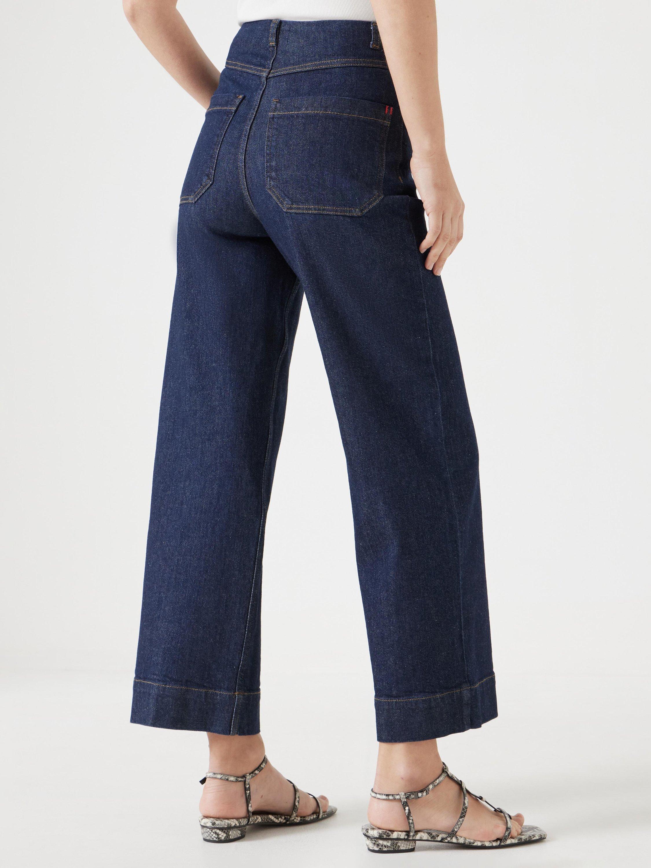 Product image 3 of 5, which shows HUSH Marla Cropped Jeans, Blue Wash, 10R
