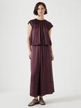 HUSH Satin A Line Maxi Skirt, Fudge Brown