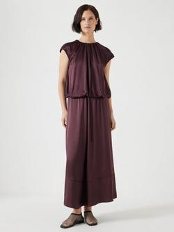 HUSH Satin A Line Maxi Skirt, Fudge Brown - view 2, Fudge Brown