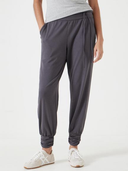 HUSH Alexa Cotton Blend Harem Trousers, Charcoal Grey