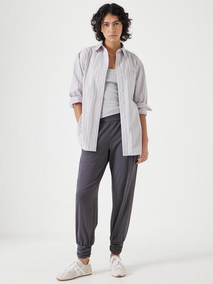 HUSH Alexa Cotton Blend Harem Trousers - view 2, Charcoal Grey
