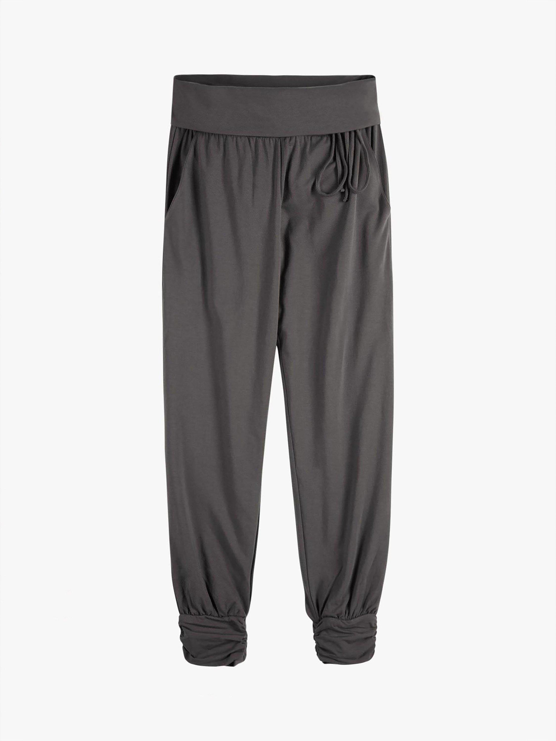 Product image 4 of 6, which shows HUSH Alexa Cotton Blend Harem Trousers, Charcoal Grey, XXS Sht