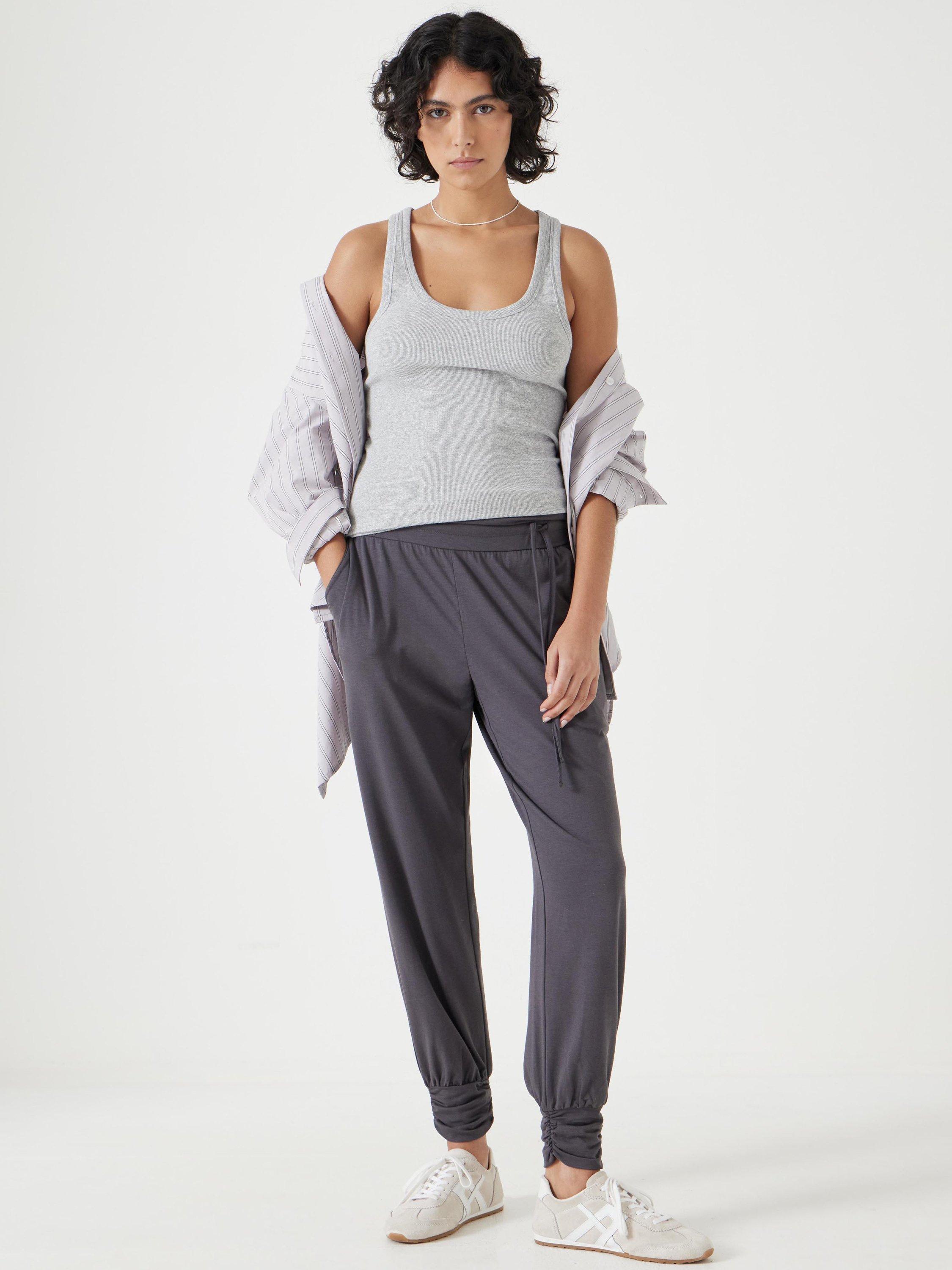 Product image 6 of 6, which shows HUSH Alexa Cotton Blend Harem Trousers, Charcoal Grey, XXS Sht