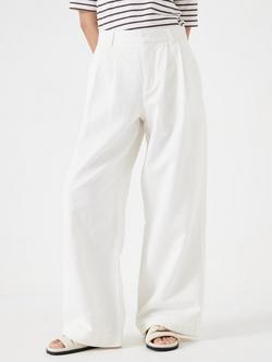 HUSH Lya Wide Leg Trousers, White, White