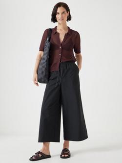 HUSH Melissa Drawstring Trousers, Oxblood Red - view 2, Black