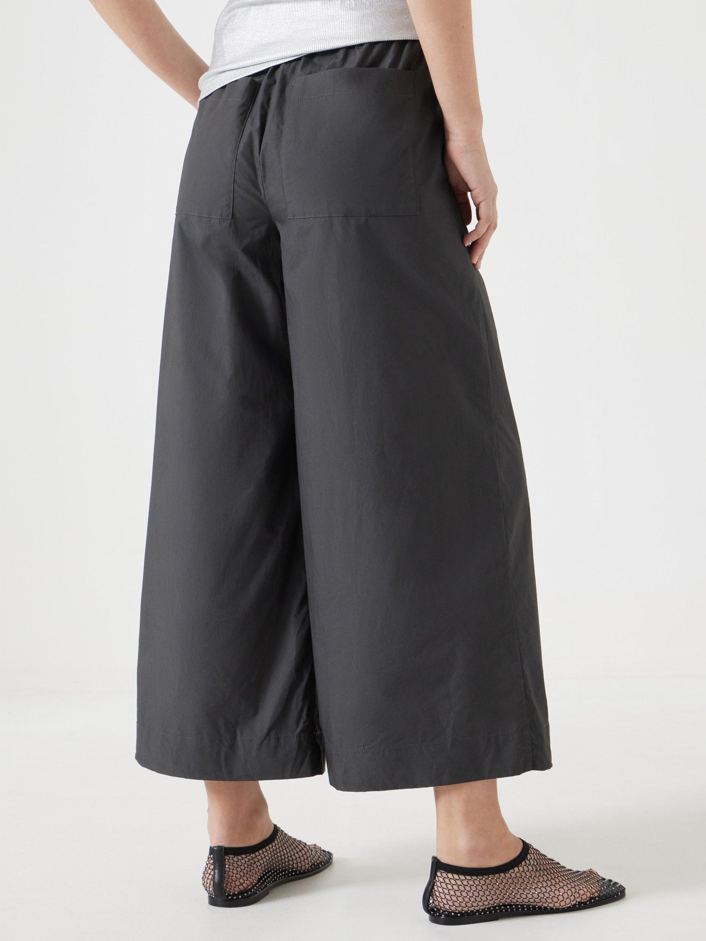 Product image 3 of 5, which shows HUSH Lightweight Cotton Chino Wide Leg Trousers, Charcoal, 4R
