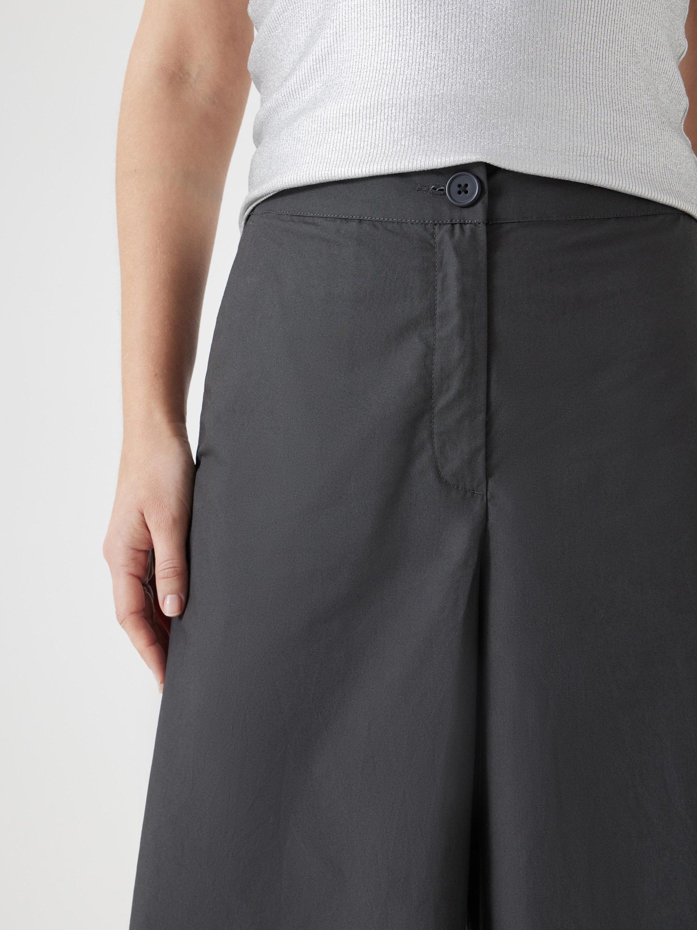 Product image 5 of 5, which shows HUSH Lightweight Cotton Chino Wide Leg Trousers, Charcoal, 4R