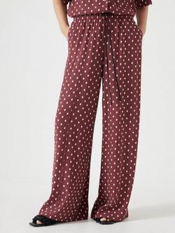 HUSH Petunia Geometric Trousers, Dark Red, Dark Red