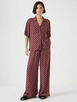 HUSH Petunia Geometric Trousers, Dark Red - view 2, Dark Red