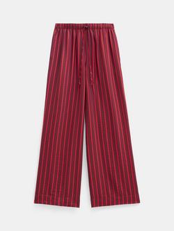 HUSH Petunia Wide Leg Trousers, Brown, Maroon/Red