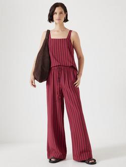 HUSH Petunia Wide Leg Trousers, Brown - view 2, Maroon/Red