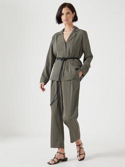 HUSH Tapered Trousers, Green/Multi - view 2, Green/Multi