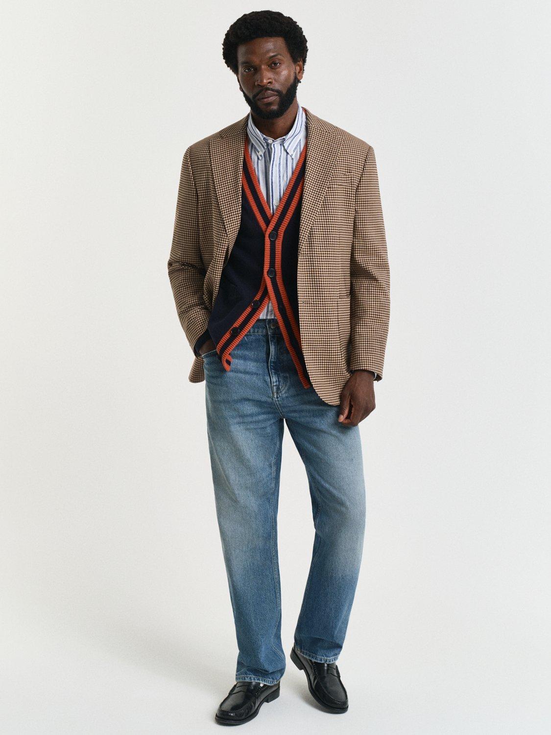 Product image 3 of 5, which shows GANT Cotton Varsity Cardigan, Evening Blue, XL