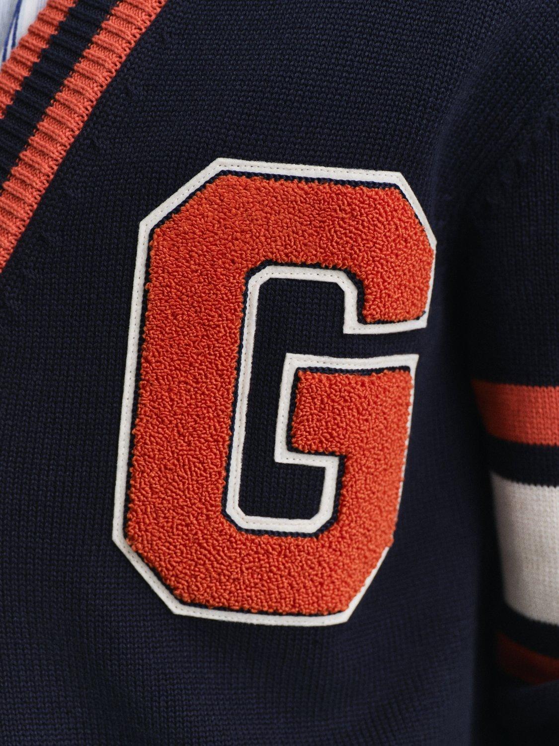 Product image 5 of 5, which shows GANT Cotton Varsity Cardigan, Evening Blue, XL