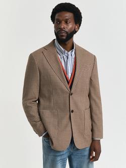 GANT Check Wool Blazer - view 2, Chocolate Brown
