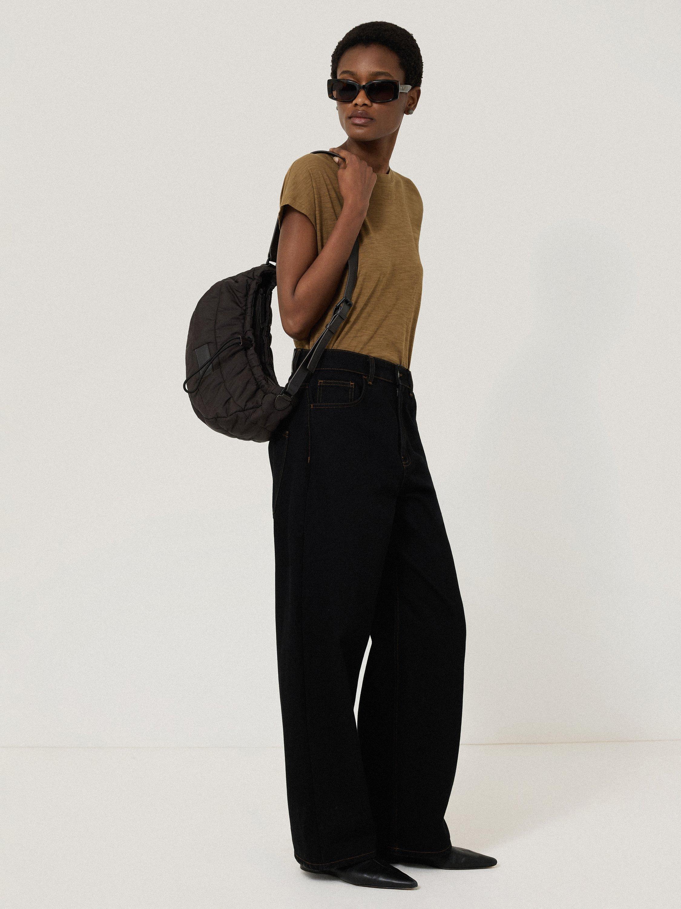 Product image 4 of 5, which shows Jigsaw Cotton Harlech Cap Sleeve Top, Khaki, S