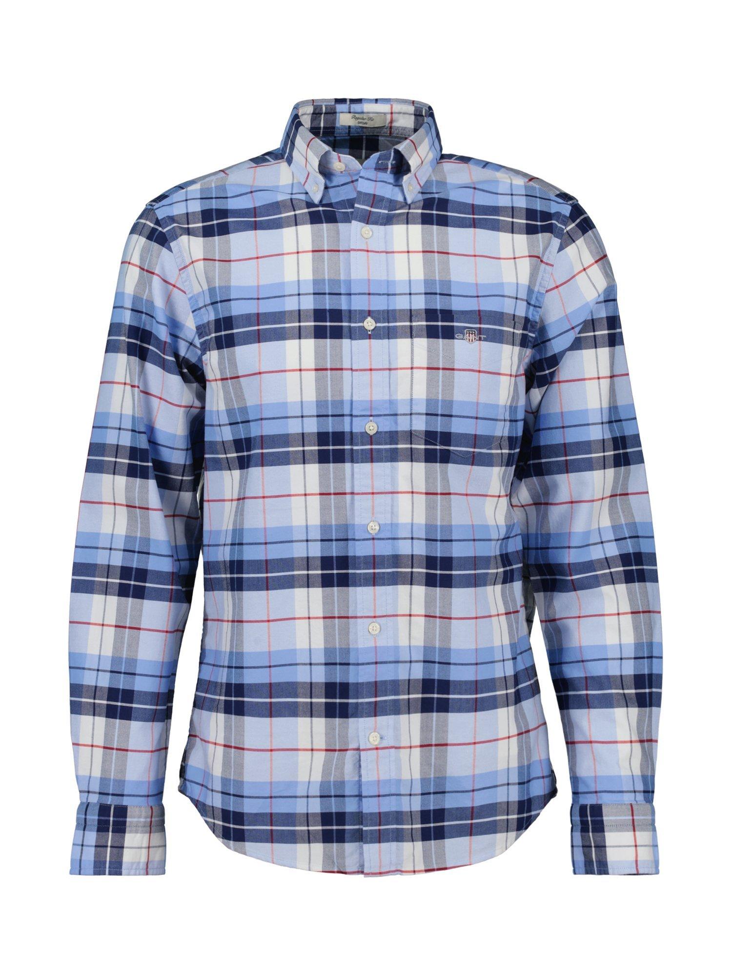 Product image 1 of 2, which shows GANT Cotton Check Oxford Shirt, Light Blue, S