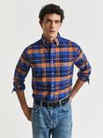 GANT Cotton Check Oxford Shirt, Orange Bronze