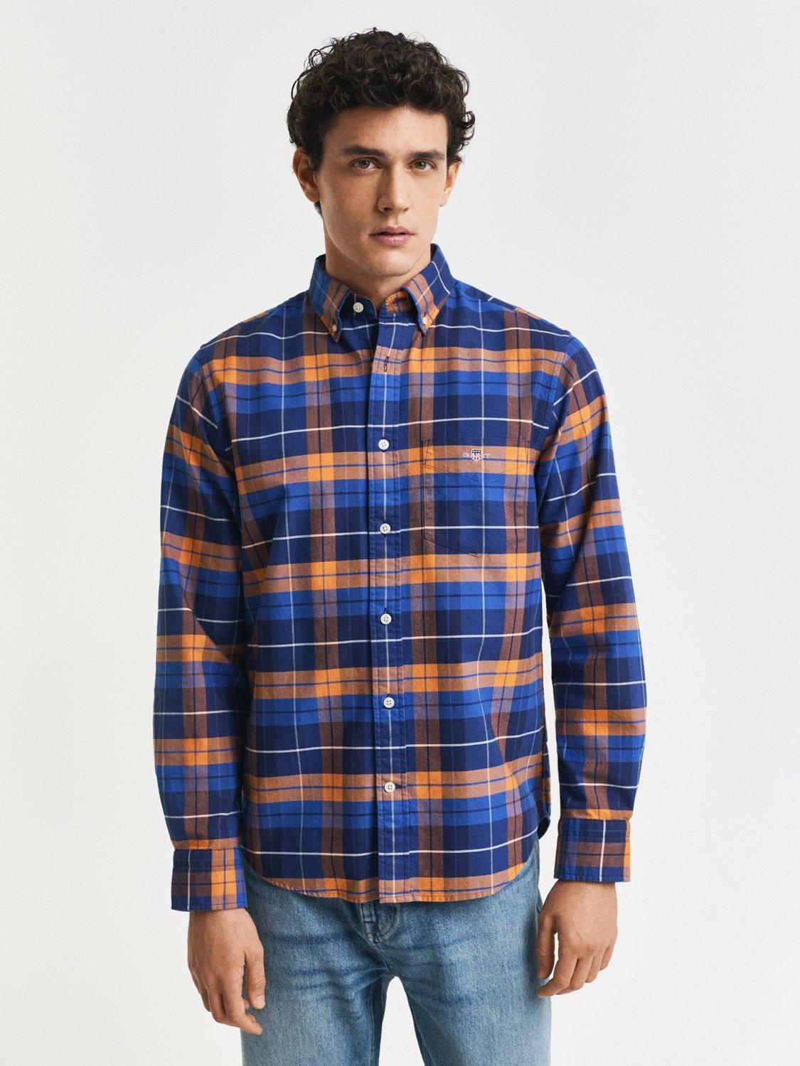 Product image 2 of 2, which shows GANT Cotton Check Oxford Shirt, Orange Bronze, S