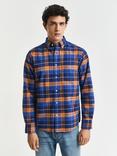GANT Cotton Check Oxford Shirt, Orange Bronze