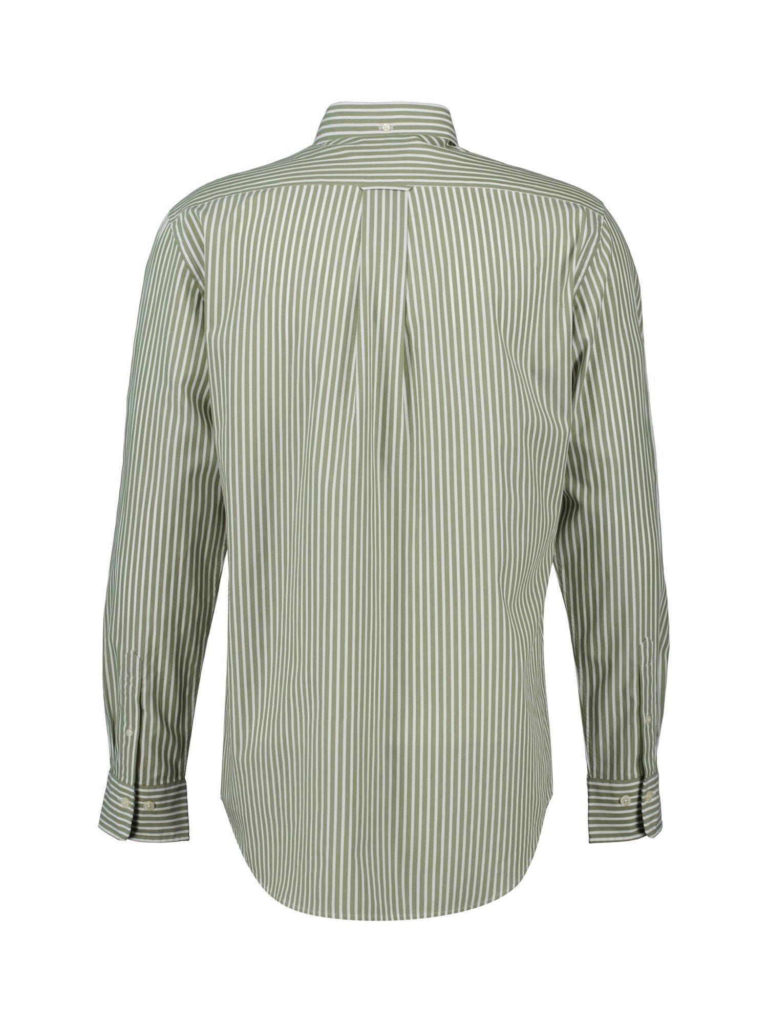 Product image 2 of 2, which shows GANT Cotton Poplin Stripe Shirt, Moss Green, S