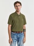 GANT Cotton Shield Logo Polo Shirt, Moss Green