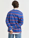 GANT Cotton Stripe Rugby Shirt, Rich Blue
