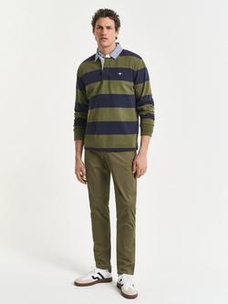 GANT Cotton Twill Chino Trousers, Moss Green, Moss Green