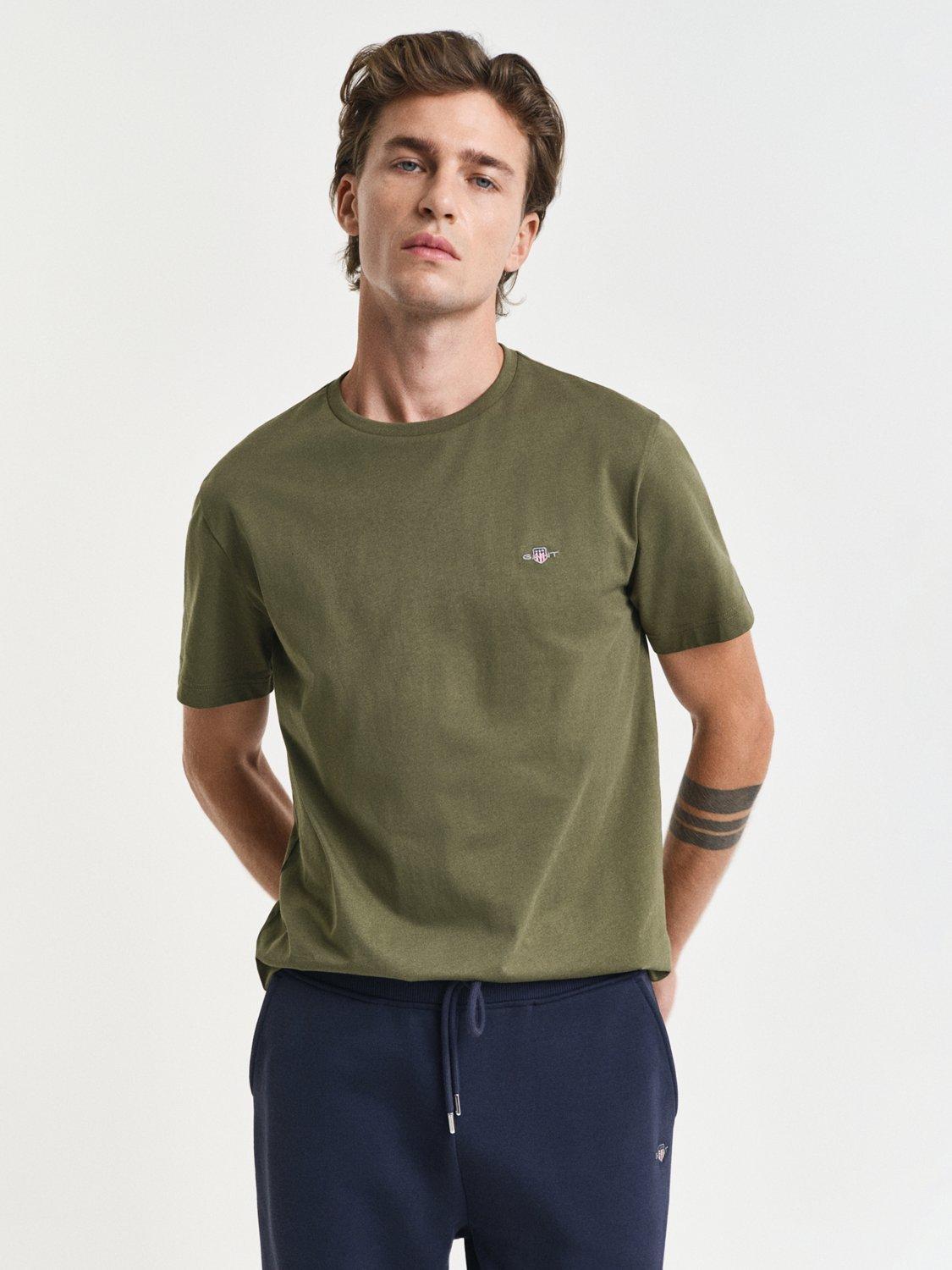 Product image 1 of 2, which shows GANT Cotton Shield Logo T-Shirt, Moss Green, S