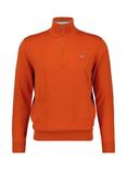 GANT Cotton Half-Zip Sweater, Pumpkin Orange Melan