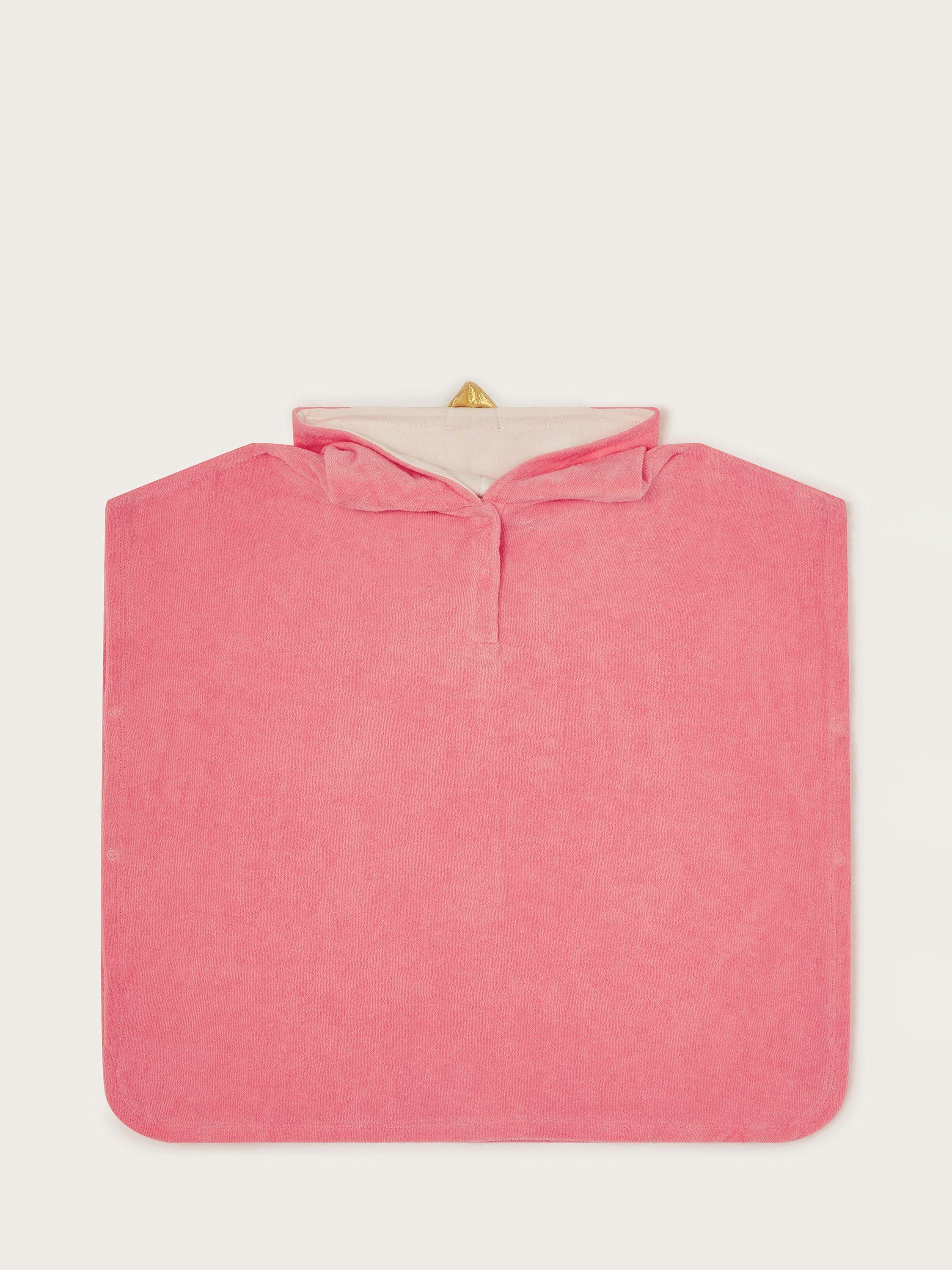 Monsoon Baby Flamingo Towel Poncho, Pink