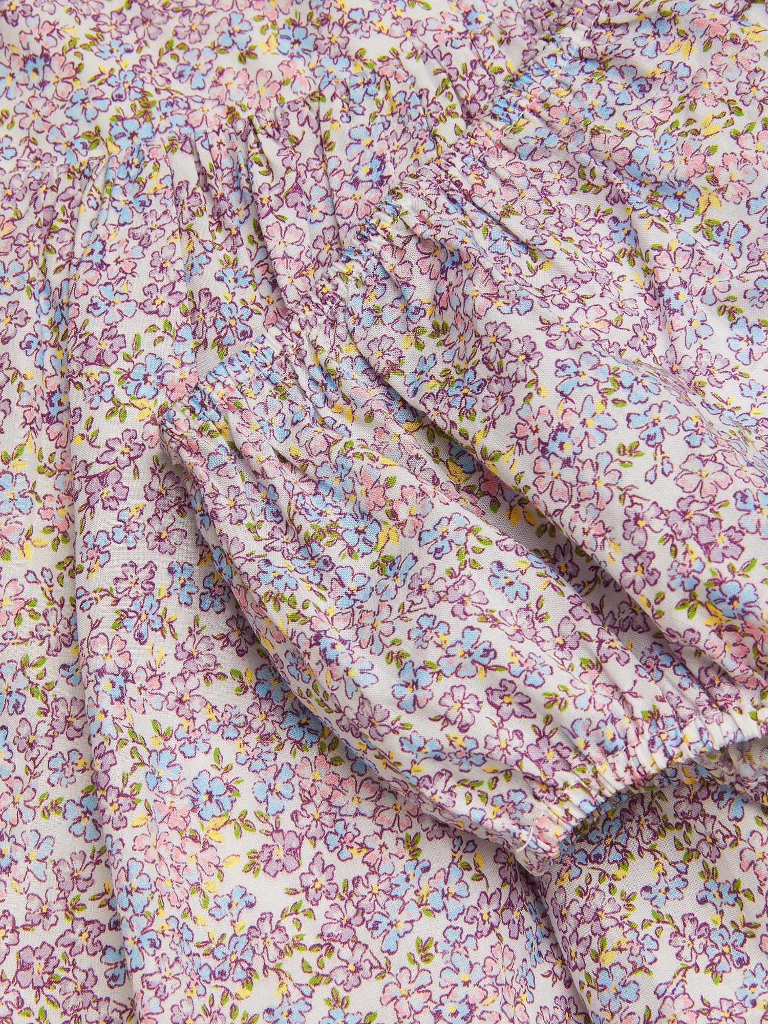 Product image 3 of 3, which shows Monsoon Baby Newborn Peri Floral Sundress & Briefs Set, Lilac, 6-9 months