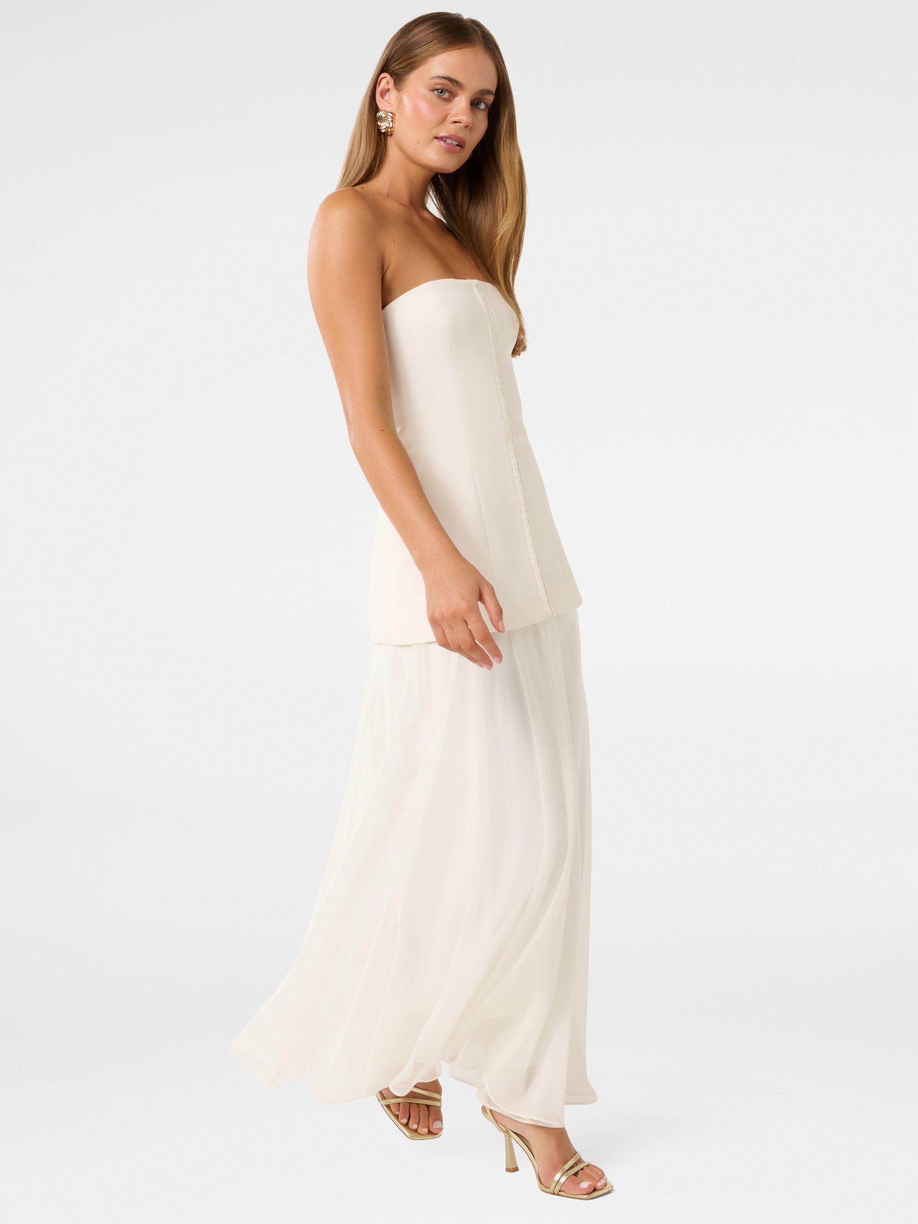 Product image 3 of 4, which shows Forever New Alexis Sheer Midi Dress, Cream, 4