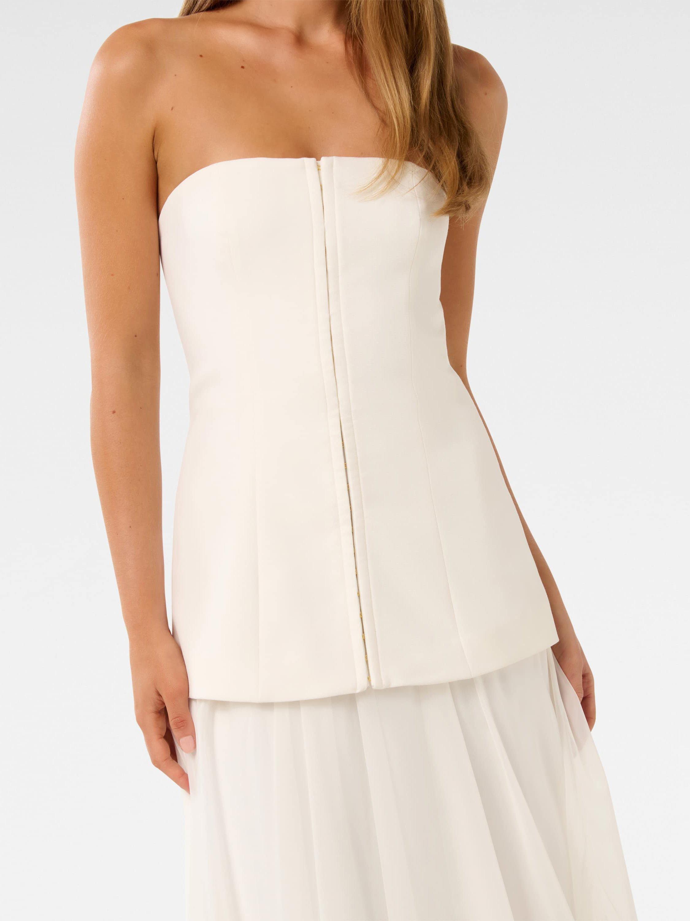 Product image 4 of 4, which shows Forever New Alexis Sheer Midi Dress, Cream, 4