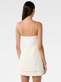 Forever New Aurelie Strapless Bow Mini Dress, Porcelain - view 2, Porcelain