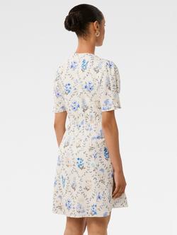 Forever New Petite Berna Floral Linen Blend Dress, Blue/Multi - view 2, Blue/Multi