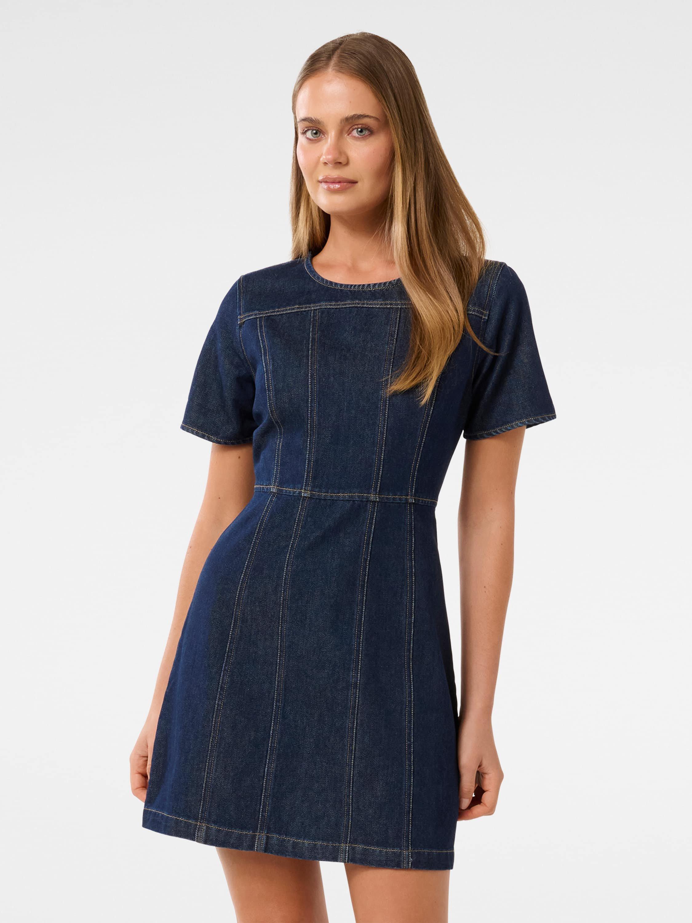 Product image 1 of 5, which shows Forever New Bleu Shift Denim Dress, Dark Blue, 4