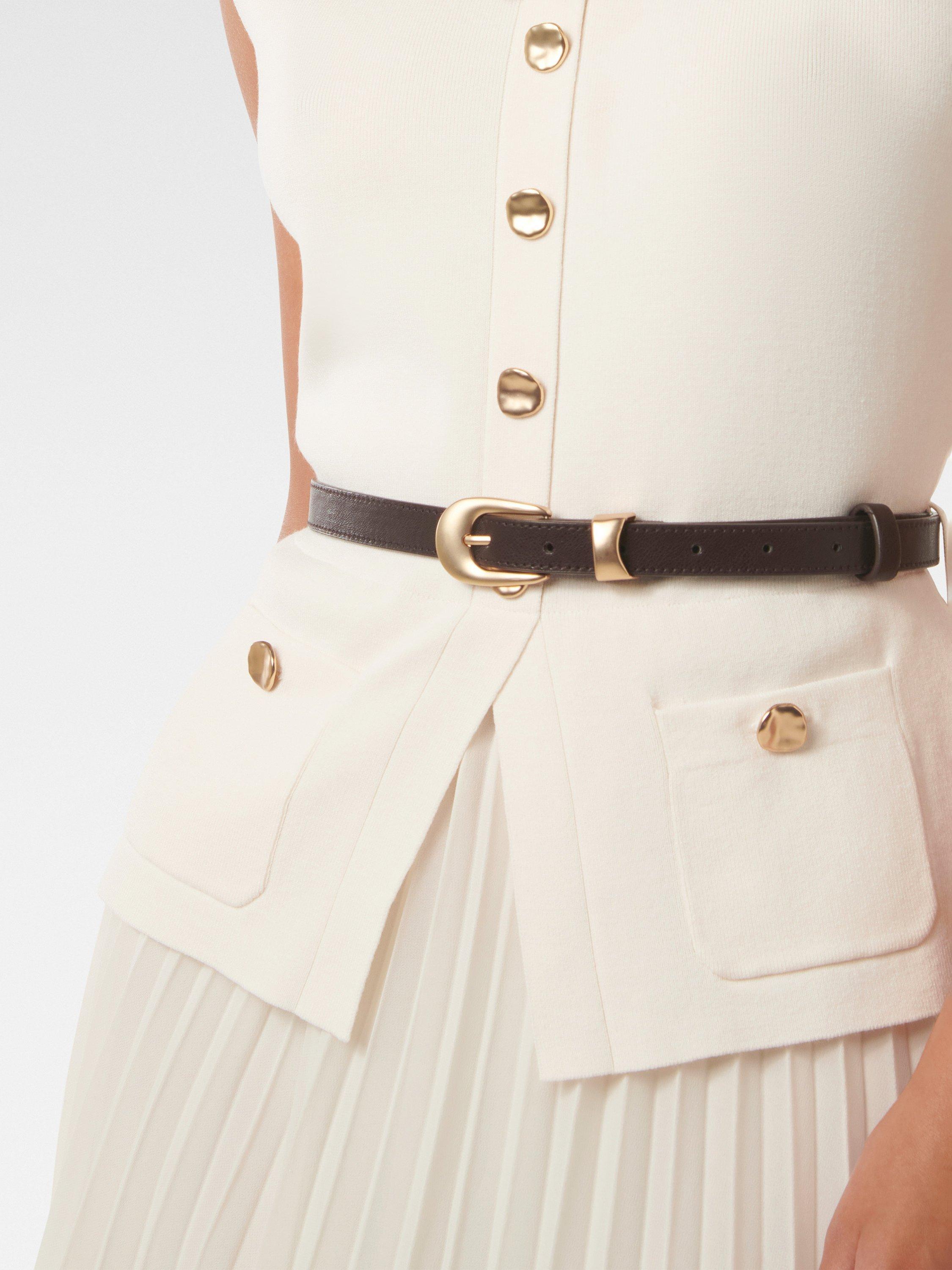 Product image 4 of 4, which shows Forever New Daphne Waistcoat Knitted Midi Dress, Porcelain, 4